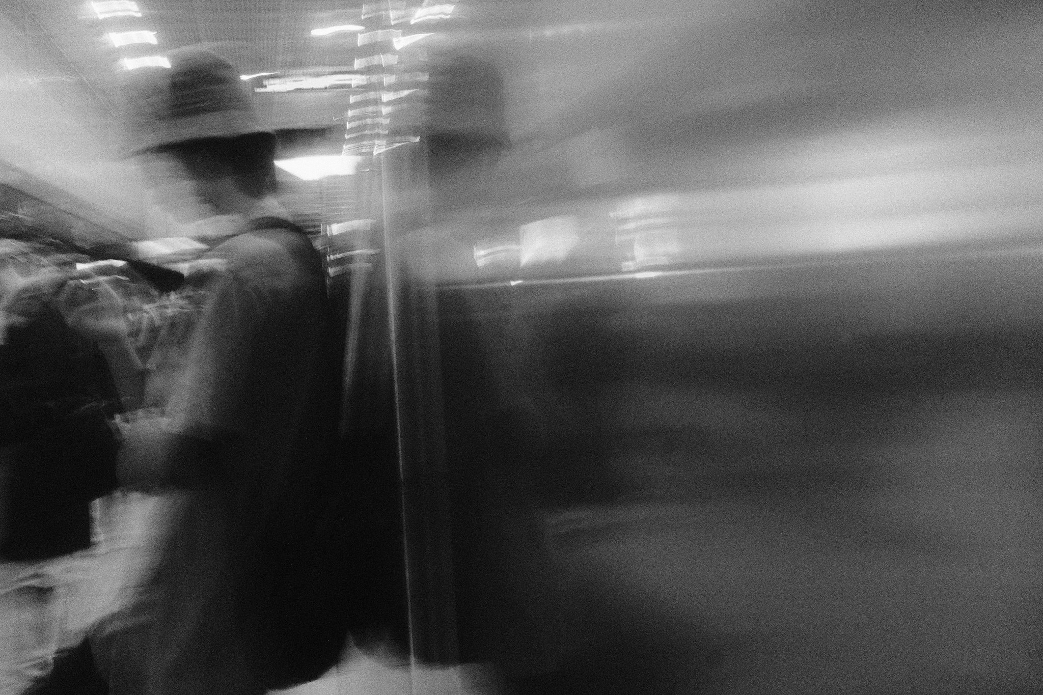 Cinematic motion blur street scene capturing the flow of city life and light