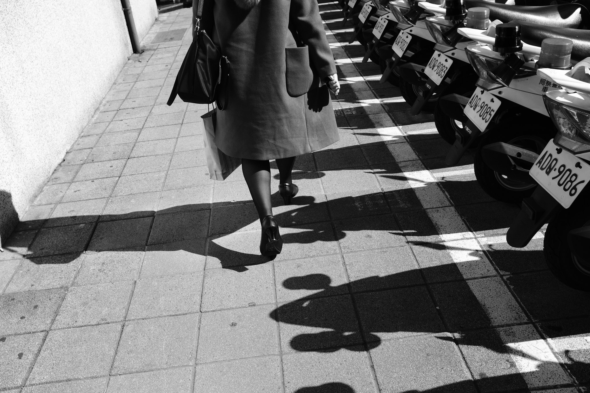 Abstract urban composition in Taiwan focusing on geometric lines and city structure - street photography
