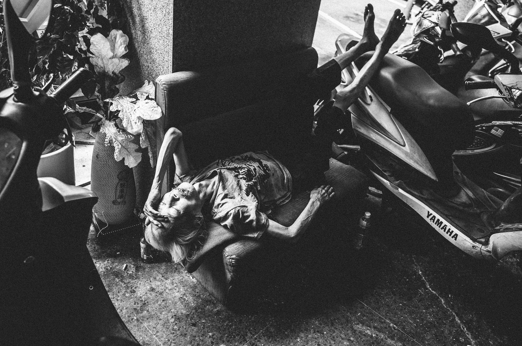 Authentic street portrait capturing a fleeting moment of daily life in Taiwan