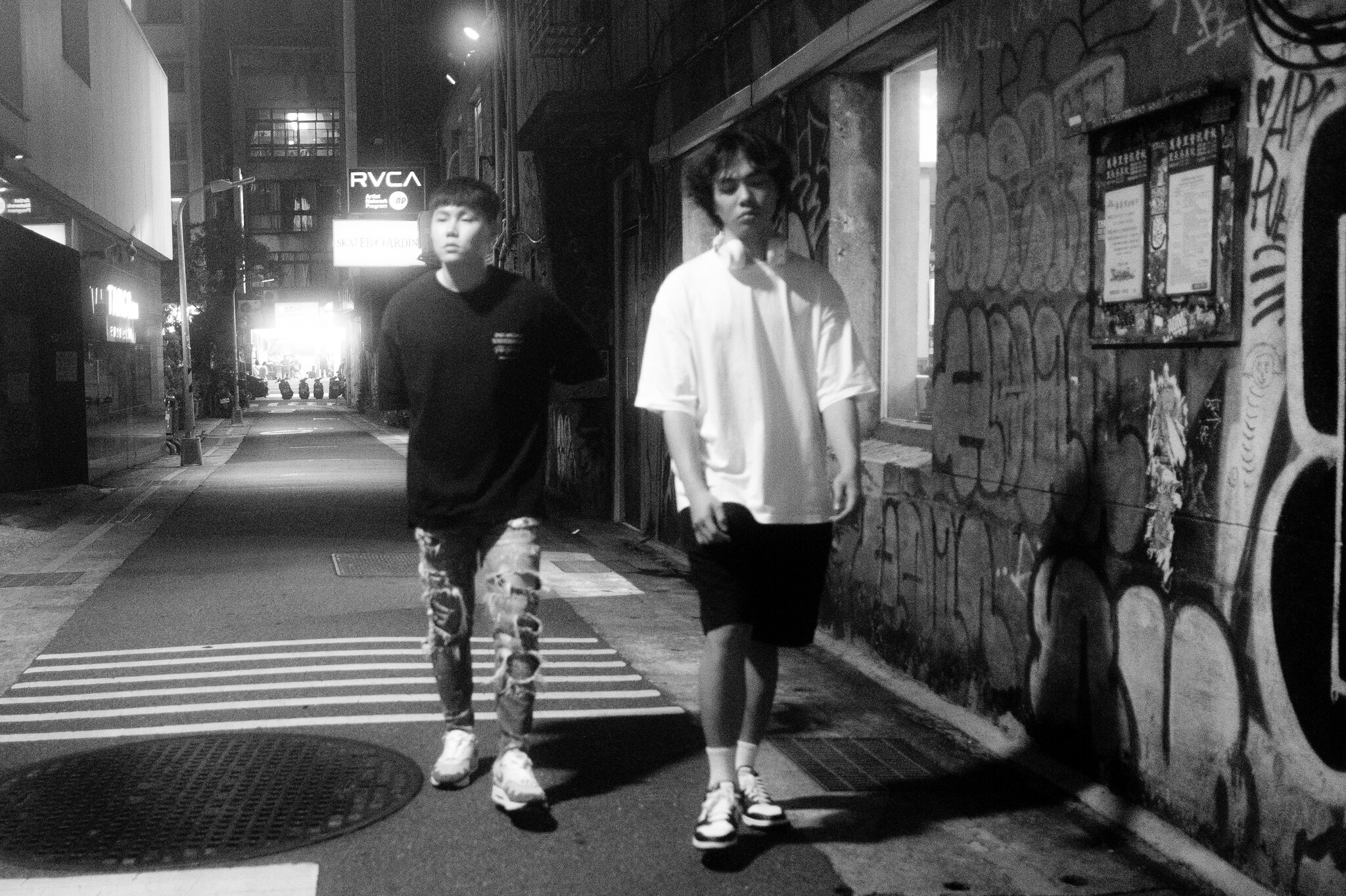 Candid street photography capturing the energetic atmosphere of Ximending